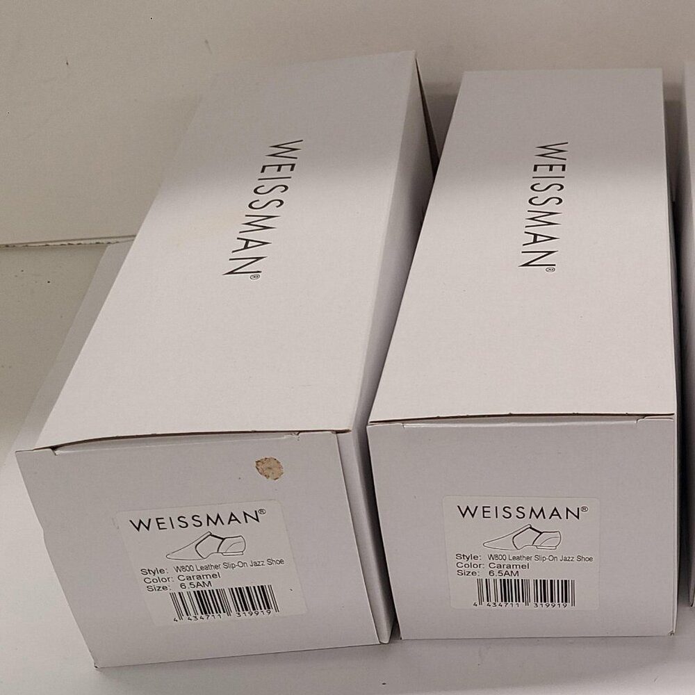 NIB Leather Classic Slip-On Jazz Shoe W800 Weissman Dancewear 6.5AM - Picture 5 of 14